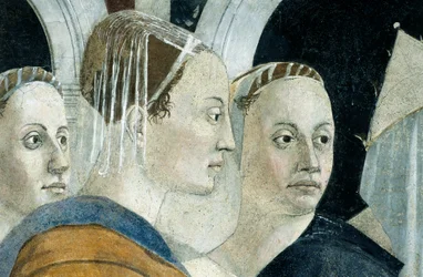 Detalj fra The Legend of the True Cross som viser oppdagelse og verifisering av True Cross, av Piero della Francesca