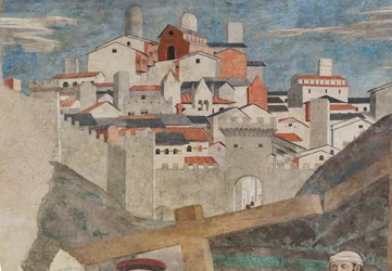 Funn av de tre korsene og bekreftelse av korset, fra Historiene om det sanne kors (fresko)
