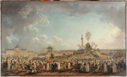 Festen for det øverste vesen, på Champ-de-Mars, cirka 1794 (olje på lerret)