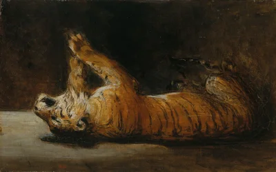 Lekende tiger (olje på lerret)