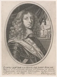 Portrett av Louis XIV (Louis XIV av Guds nåde Roy fra Frankrike og Navarra)