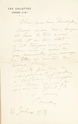 Autografbrev signert til Dr. Fritz Thurneyssen, Paris og Les Collettes, 24. juni 1908
