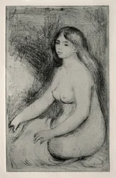 Sittende Bader, ca. 1905.