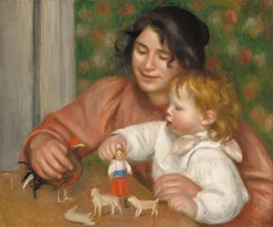 Barn med leker - Gabrielle og kunstnerens sønn, Jean, 1895-1896.