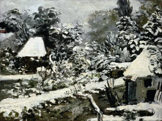 Landskap, snøeffekt, ca. 1868