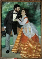 Les forlovede, monsieur et madame Sisley Portraits av Alfred Sisley (1839-1899), en impresjonistisk maler av engelsk nasjonalitet, og hans fremtidige kone Eugenie Lescouezec. Maleri av Pierre Auguste Renoir (1841-1919)