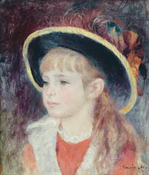 Portrett av en ung jente med blå hatt, 1881