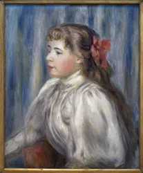 Portrett av en ung jente. Maleri av Pierre Auguste Renoir (1841-1919), olje på lerret, ca. 1892. Fransk kunst