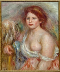 Portrett av modellen i byste Maleri av Pierre Auguste Renoir