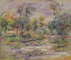 River Landscape (Blues) (olje på lerret)