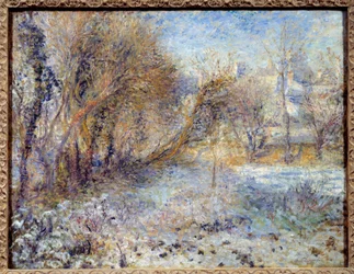 Snølandskapsmaleri av Pierre Auguste Renoir (1841-1919) 1875 Søn. 0,51 X 0,66 m Paris, Musee de l