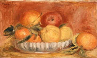 Stilleben med epler og appelsiner; Natur Morte aux pommes et appelsiner, sent på 1890-tallet