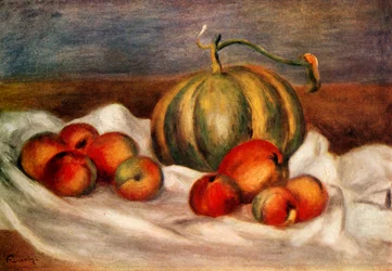 Stilleben med melon og fersken, 1905, 1948.