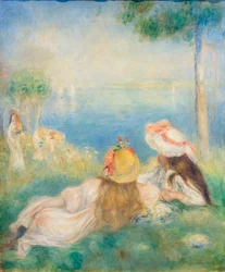 Unge jenter ved sjøen, ca. 1894 (olje på lerret)