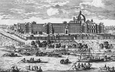 utsikt over Salpêtrier. Gravering av Aveline på 1600-tallet.