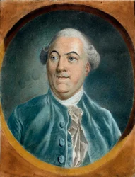 Portrett av Jacques Necker (1732-1804) Minister Pastell-maleri av Pierre Baudemant (1729-1808) Troyes musee des Beaux Arts fra 1700-tallet