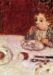 Et barn ved bordet, ca. 1897 (olje på lerret)