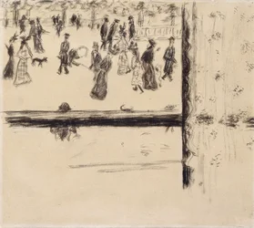 Boulevard des Batignolles, ca. 1896-8 (pensel og svart blekk på papir)