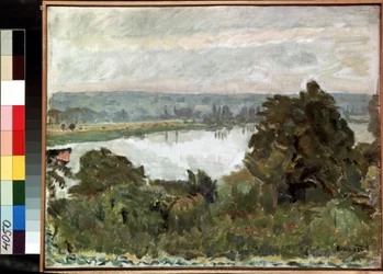 ""Seinen nær Vernon"" (Seinen nær Vernon) Maleri av Pierre Bonnard (1867-1947) 1911 Dim. 41x52 cm Eremitagemuseet, St. Petersburg (Saint-Petersburg)