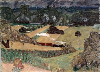 Landskap med godstog, 1909.