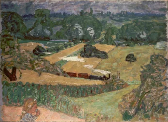 Landskap med et godstog