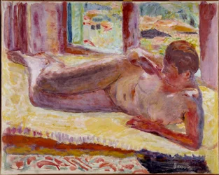Nakenlagsmaleri av Pierre Bonnard (1867-1947) Privatsamling fra 1900-tallet