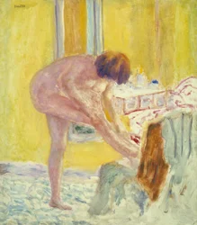 Naken, gul bakgrunn, ca. 1924 (olje på lerret)