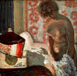 Naken ved lampen Maleri av Pierre Bonnard (1867-1947) 1910-1911 Mål 75,5x75 cm Bern, Samling Hans R. Hahnloser