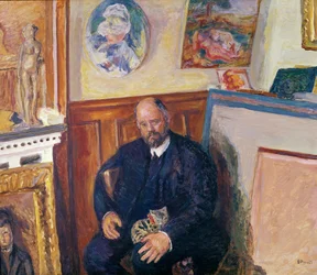 Portrett av Ambroise Vollard (1868-1939) med katten sin, ca. 1924