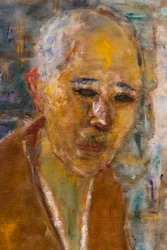 Portrett av kunstneren alene, detaljer