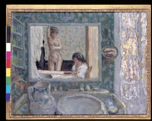 The Mirror In The Green Room (La Glace De La Chambre Verte) (olje på papir)