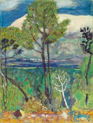 The Pines, By the Sea, ca. 1923 (olje på lerret)