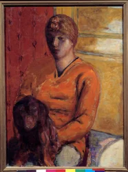 Hundekvinnen. Maleri av Pierre Bonnard (1867-1947), 1900-tallet. Grenoble, Musee des Beaux Arts.