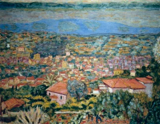 Utsikt over Le Cannet, hustak (Alpes Maritimes, Provence-Alpes-Cote d