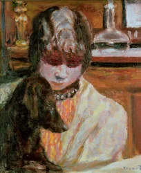 Kvinne med en hund, ca. 1913