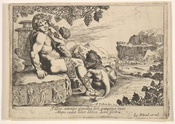 Bacchus, Satyr og Løve, 1610-42.