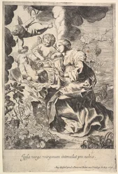 Jomfru og barn med engler, 1636.