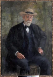 Portrett av presidenten for rådet Henri Brisson (1835-1912) i hagen hans i Montmorency (maleri)