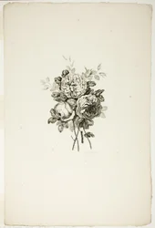 Bukett med roser, fra samling av forskjellige blomsterbuketter, oppfunnet og tegnet av Jean Pillement og gravert av P. C. Canot