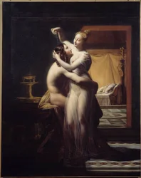 Hero and Leandre Lovers Hero and Leandre, legendarisk par. Maleri av Pierre Claude Delorme (1783-1859) Brest fra 1800-tallet, Musee des Beaux Arts.