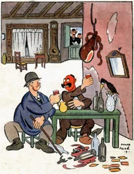 Alkoholikere på landsbygda, ca. 1922 (illustrasjon)