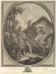 Paysage au Moulin vindmøllelandskap, 1700-tallet.