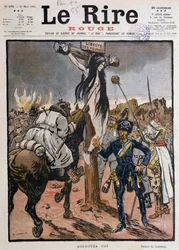 Folkenes frihet korsfestet ("" Golgata 1918 "") - av Jeanniot, i "" Le Lire Rouge""" av 30/03/1918 (gravering)
