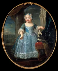 Portrett av Louise Marie av Frankrike (1728-1733) dit Madame, tredje datter av Louis XV Maleri av Pierre Gobert (1662-1744) 1700-tallets søn. 1,08 x 0,88 m.