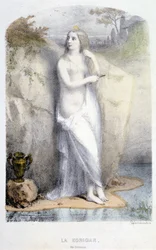 La Korrigan, bretonsk fe - i "Mythological women", av Mery og Foelix, ill. av G. Staal, red. av Gouet