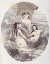Les Ondines - i «Les Femmes mythologiques», tegninger av G. Staal, av Mery and the Cte Foelix, Ed. G. de Gouet