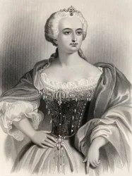 Maria Theresa (1717-80) erkehertuginne av Østerrike og dronning av Ungarn amd Böhmen, illustrasjon fra 