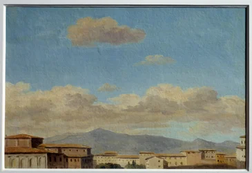 Himmelstudie ved Quirinal (Roma). Maleri av Pierre Henri De Valenciennes (1750-1819)
