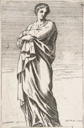 Stående kvinnefigur, ca. 1739-40., ca. 1739-40.
