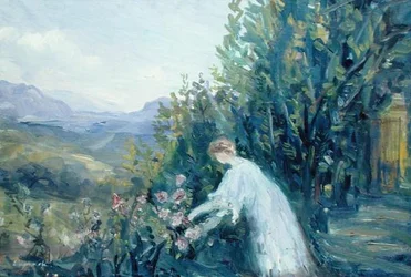Woman in a Garden, ca. 1909-10 (olje på lerret)